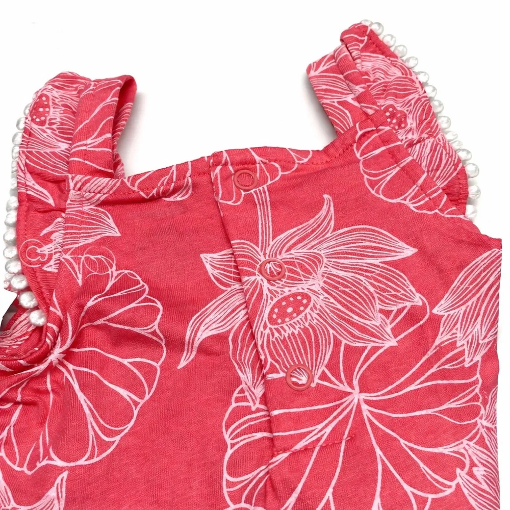 Carter’s Baby Girl Pink Floral 2-Piece Outfit Ruffle Top Bloomers 3M NWT